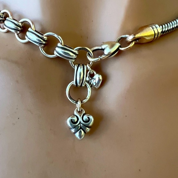 Brighton TRIBECA Bar Scroll Square Collar Silver Plated Necklace.  NWOT - Picture 5 of 8